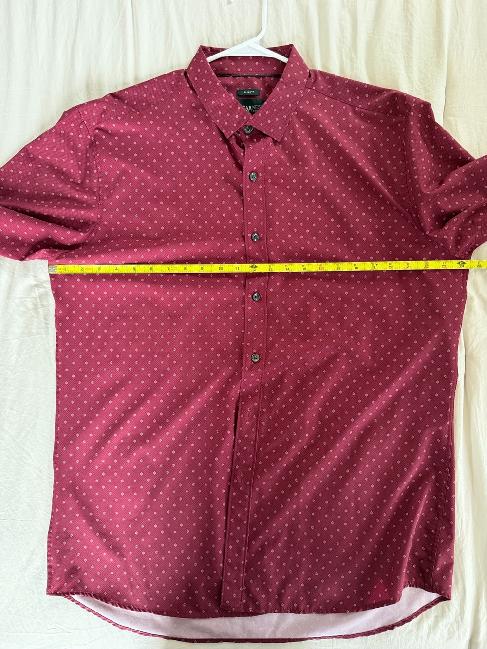 Kenneth Cole Burgundy Dot-Print Button-Down Shirt